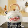 New stainless steel whistle kettle, Peony flower boiling water pot, High-capacity tea kettle, Household kitchenware, 3L