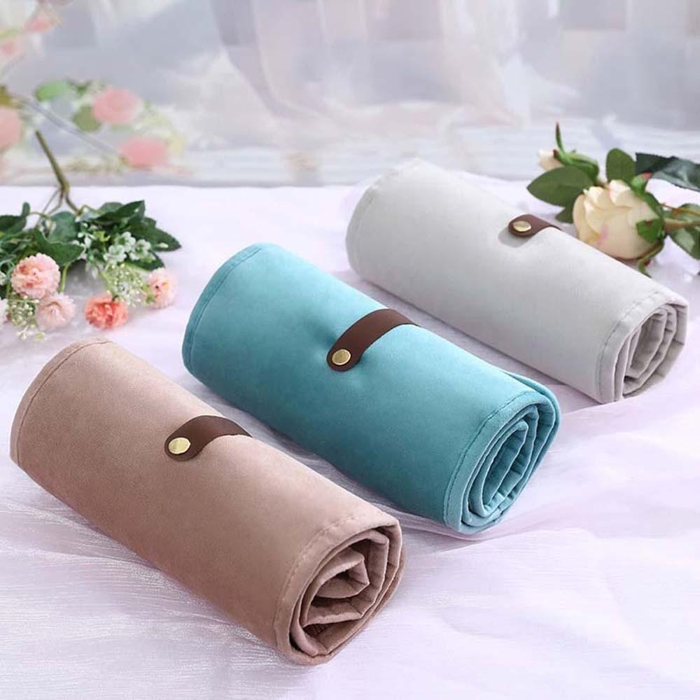Compact Rolled Jewelry Storage Bag PVC Rings Necklace Storage Pouch Bracelets