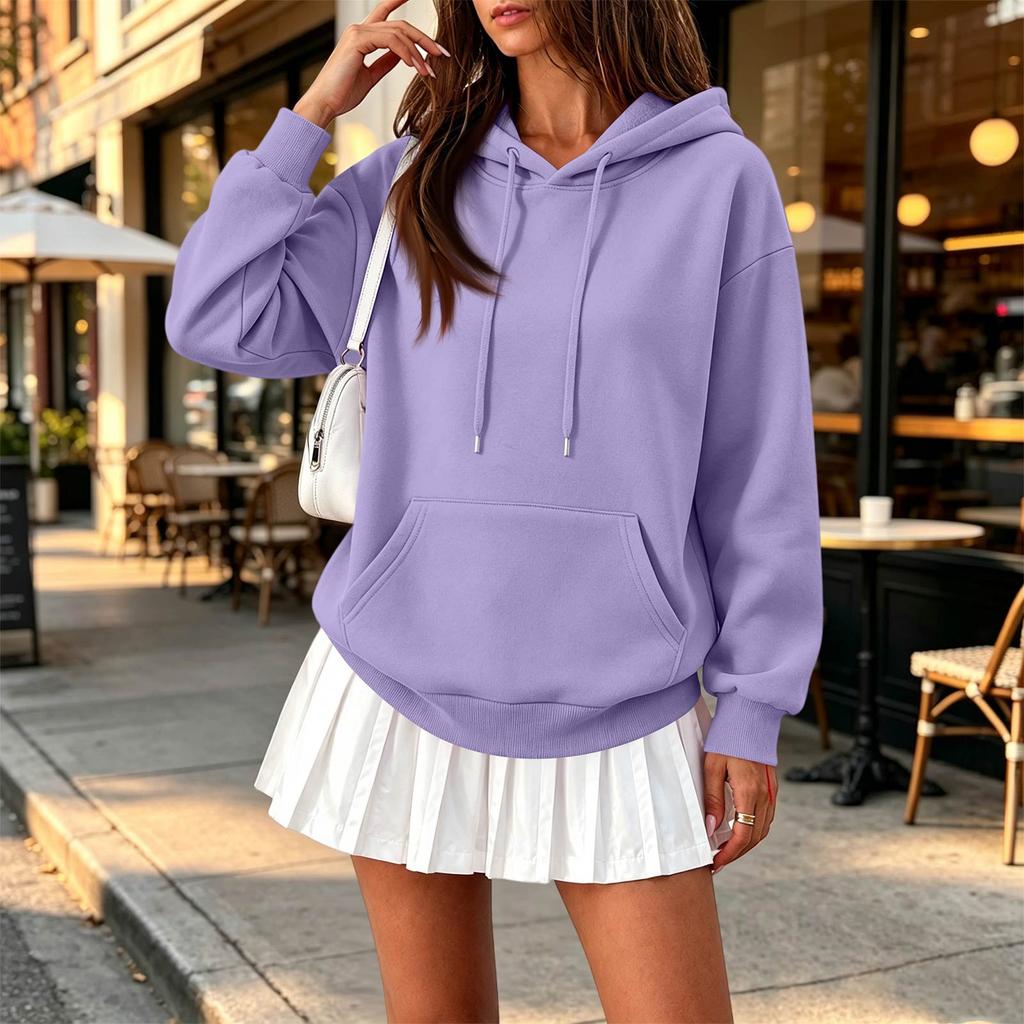 Women's Fashion Long Sleeve Color Hoodie