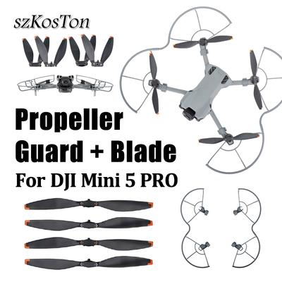 Für DJI Mini 5 Pro Propellerschutz + Blattset Leichtgewicht Anti-Kollisions-Drohnen-Stoßstangen-Zubehör