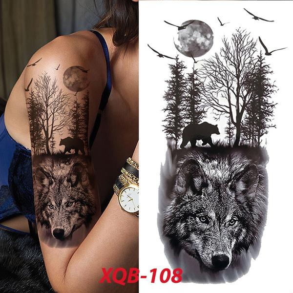 1шт 3D водонепроницаемый Лев Воин злой клоун гангстер черная поддельная татуировка — фото 5