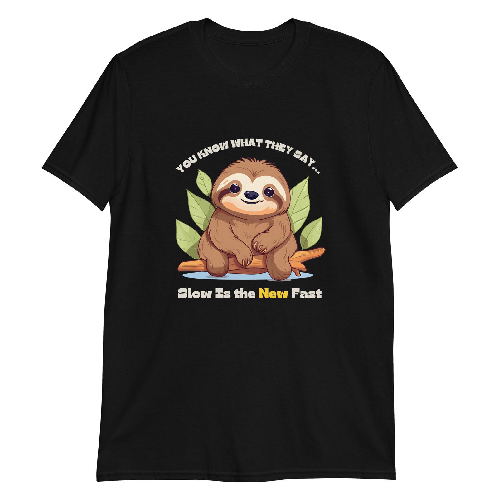 Slow is the New Fast Says the Sloth T-Shirt Mens Womens Tees Top 4XL
