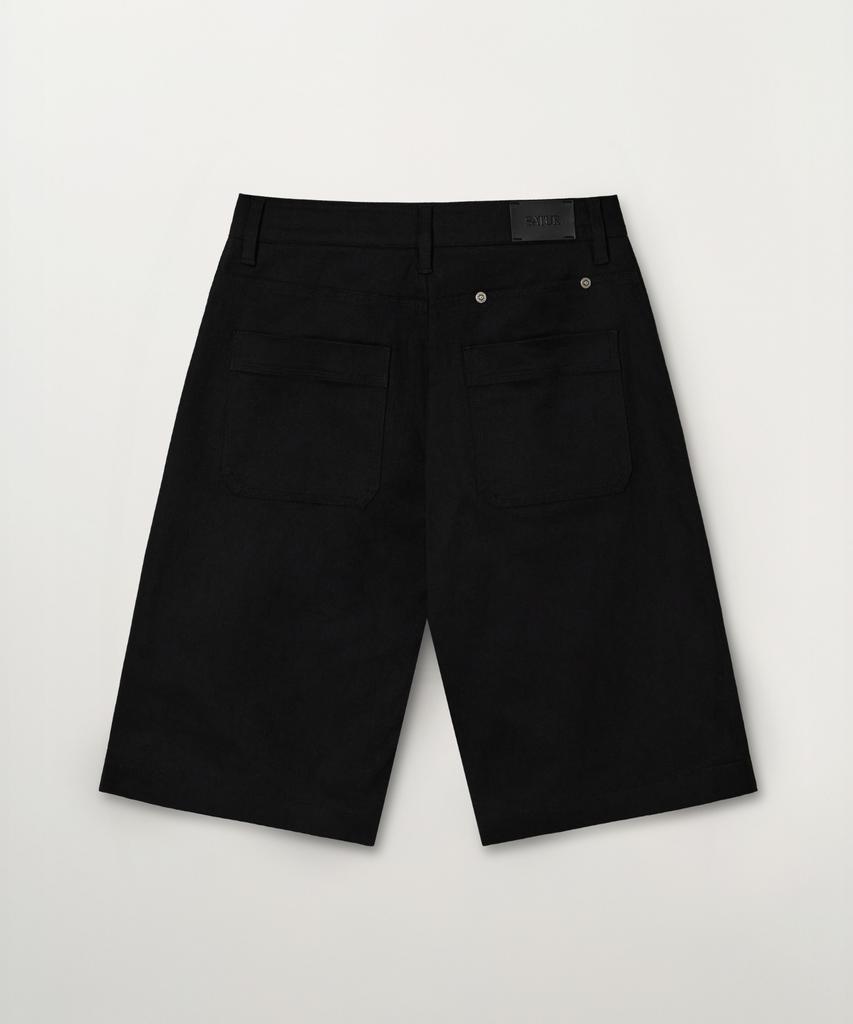 Seteo (W) Stitch Cotton Bermuda Pants Black