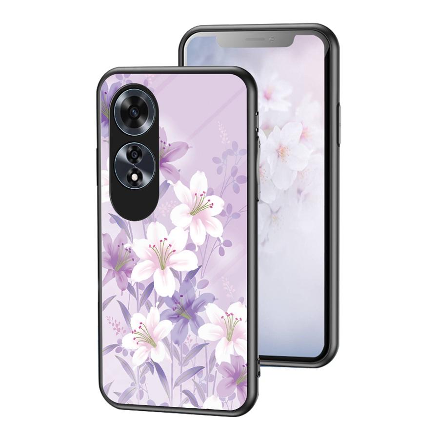

Чохол з загартованого скла з квітковим малюнком для Vivo Y70 Y53S V30 V40 SE 5G V25 V27 V23 Y16 Realme C65 C51 C61 OPPO A40 A98 A78 A79 A74 A80 A60 Чохол з трояндами Vivo Y20