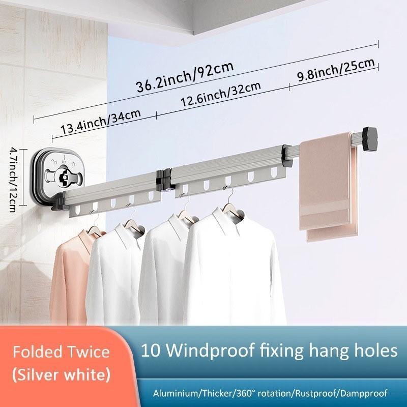 Väggmonterat Osynligt Klädtorkverktyg Utdragbart Klädtorkställ Hushåll Vikbart Klädhängarställ