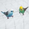 2PCS Creative Simulation Parrot Parakeet Miniature Landscape Ornament Animal Model Lawn Figurine Artificial Bird Photography