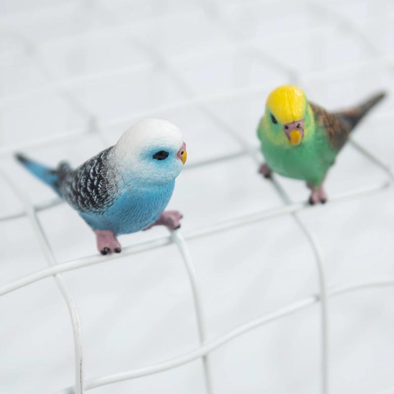 2PCS Creative Simulation Parrot Parakeet Miniature Landscape Ornament Animal Model Lawn Figurine Artificial Bird Photography