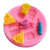 2018 New Store 3D Pizza Fries Milk Coffee Drinks Silicone Mold Chocolate Fondant Cake Decoration Mol