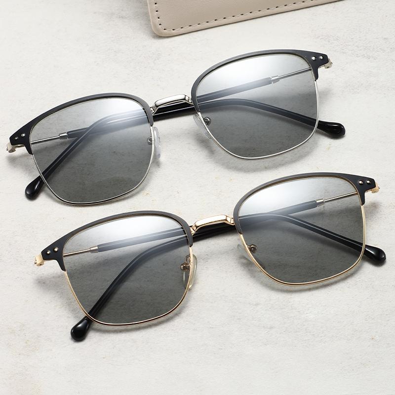 New Metal Frame Personalized Square Color Distortion Sunglasses Versatile For Men And Women Uv Sunglasses 1924