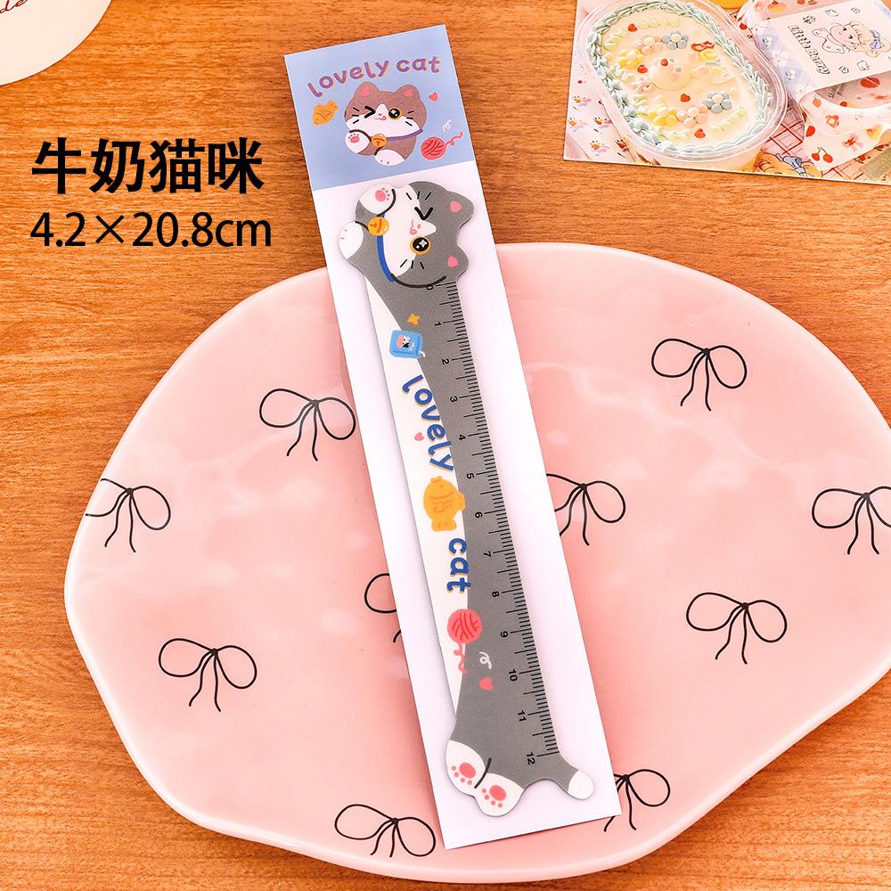 Office School Supplies Cartoon Cat Magnetic Bookmark Ruler Student Cute High Looking Girl Magnetic Kawai Stationery Small Gift
