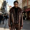 American retro lapel big fur collar cotton clothes  autumn and winter loose short suede loose and thin pie overcome