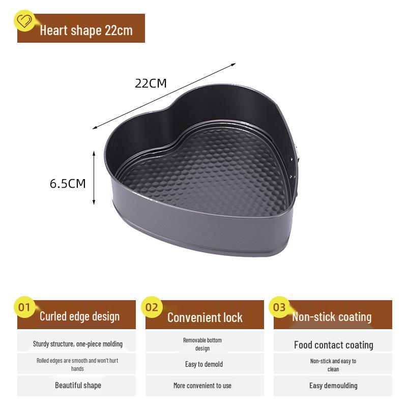 Carbon Steel Non-Stick Round & Square Cake Pan Set with Removable Leak-Proof Base