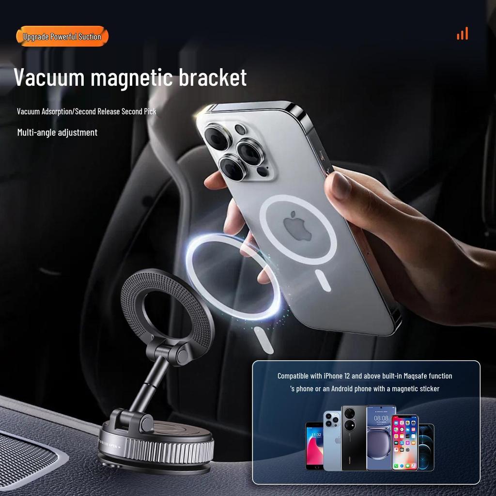 Magnetic Universal Car Phone Holder with Vacuum Suction, Hot-Selling Screen Mount for Center Console.