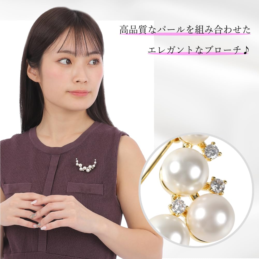 Choose from 3 pearl shell 14K brooch stopper drawstring Cranes Collection [CRANES COLLECTION] types brooch, formal, casual, pin, pearl, gold-filled,