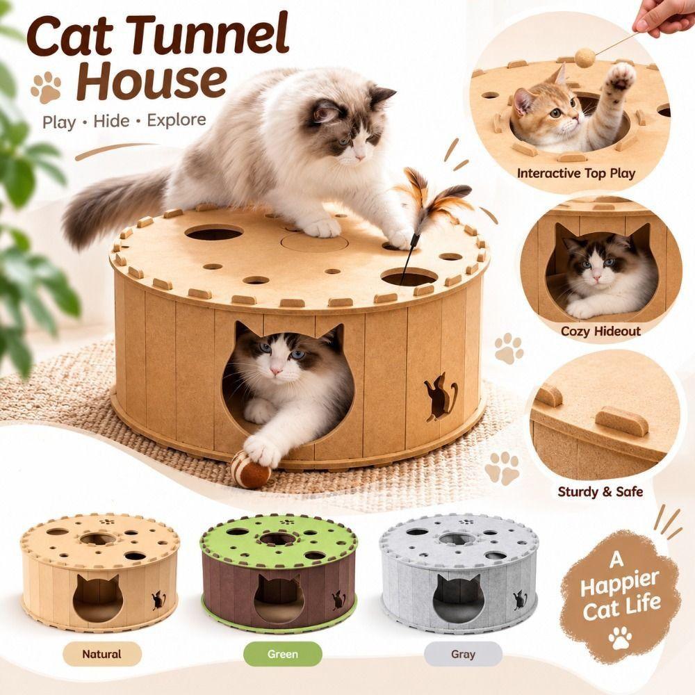 Non-Shedding Felt Cat Bed Felt Semi-Enclosed Cat Nest New Scratching Post  Small Animals