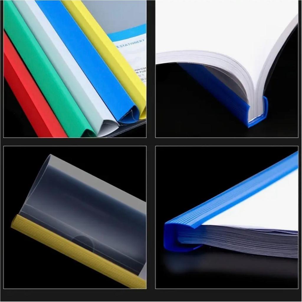 20 Pack 5 color high quality Plastic File Folders Sliding Bar Clamps A4 Document Organizer for Home School and Office
