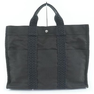 Eccellente Borsa a Mano HERMES Her Line MM Serie Metallo Tela Borsa Tote grigia Donna Usata