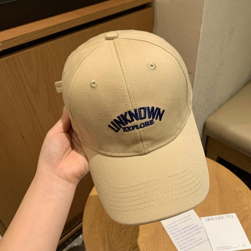 Simple letter embroidery baseball cap women's spring summer casual versatile retro red face cap