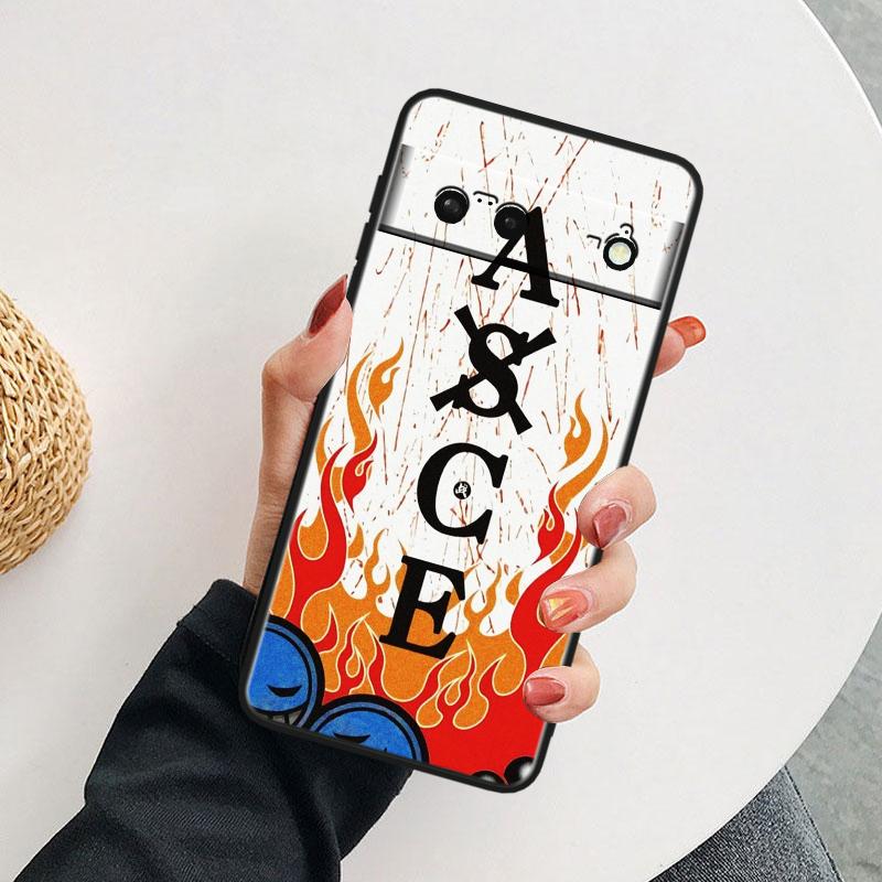 Luffys-Zoros O-nes P-ieces Stoßfeste Abdeckung für Google Pixel 8 7A 6A 5A 5 4 4A XL Pro 5G Schwarze Telefonhülle Weiche Fundas Capa