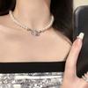Empress Dowager Saturn pearl necklace niche collarbone chain female summer temperament choker neck chain accessories