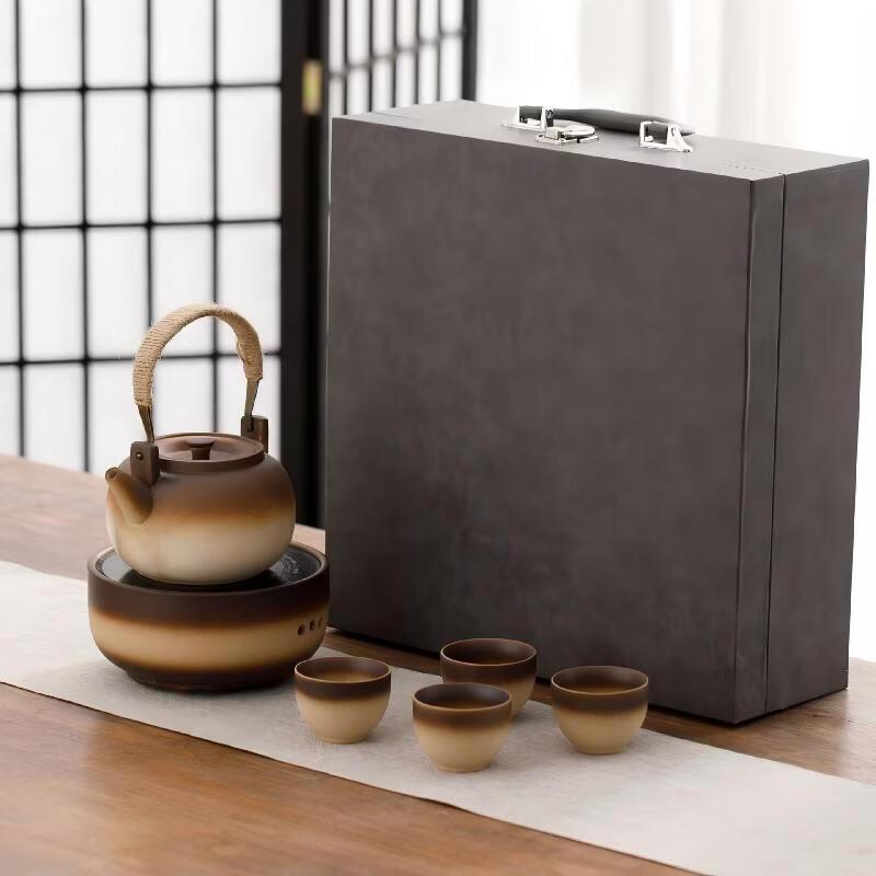 Shangqi Vintage Ceramic Electric Tea Stove & Teapot Set