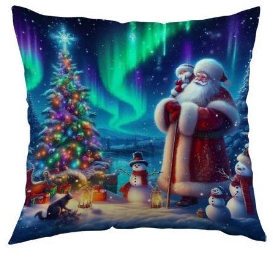

Рождественская наволочка Праздничное украшение Стиль масляной живописи Реалистичная наволочка для диванной подушки Подушка для спальни 45*45cm