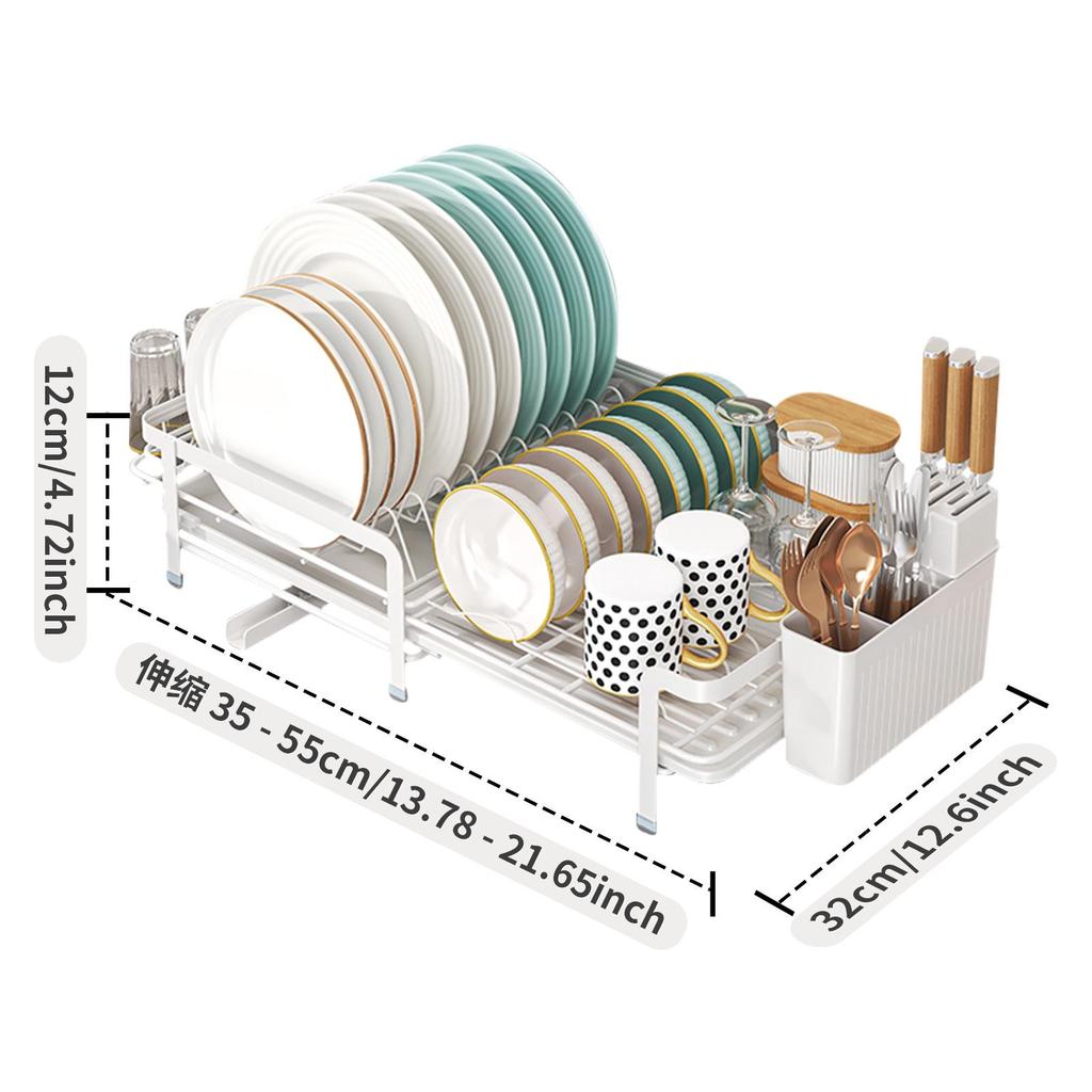 Foldable Kitchen Rack: Multi-functional Bowl & Chopstick Storage with Countertop Draining