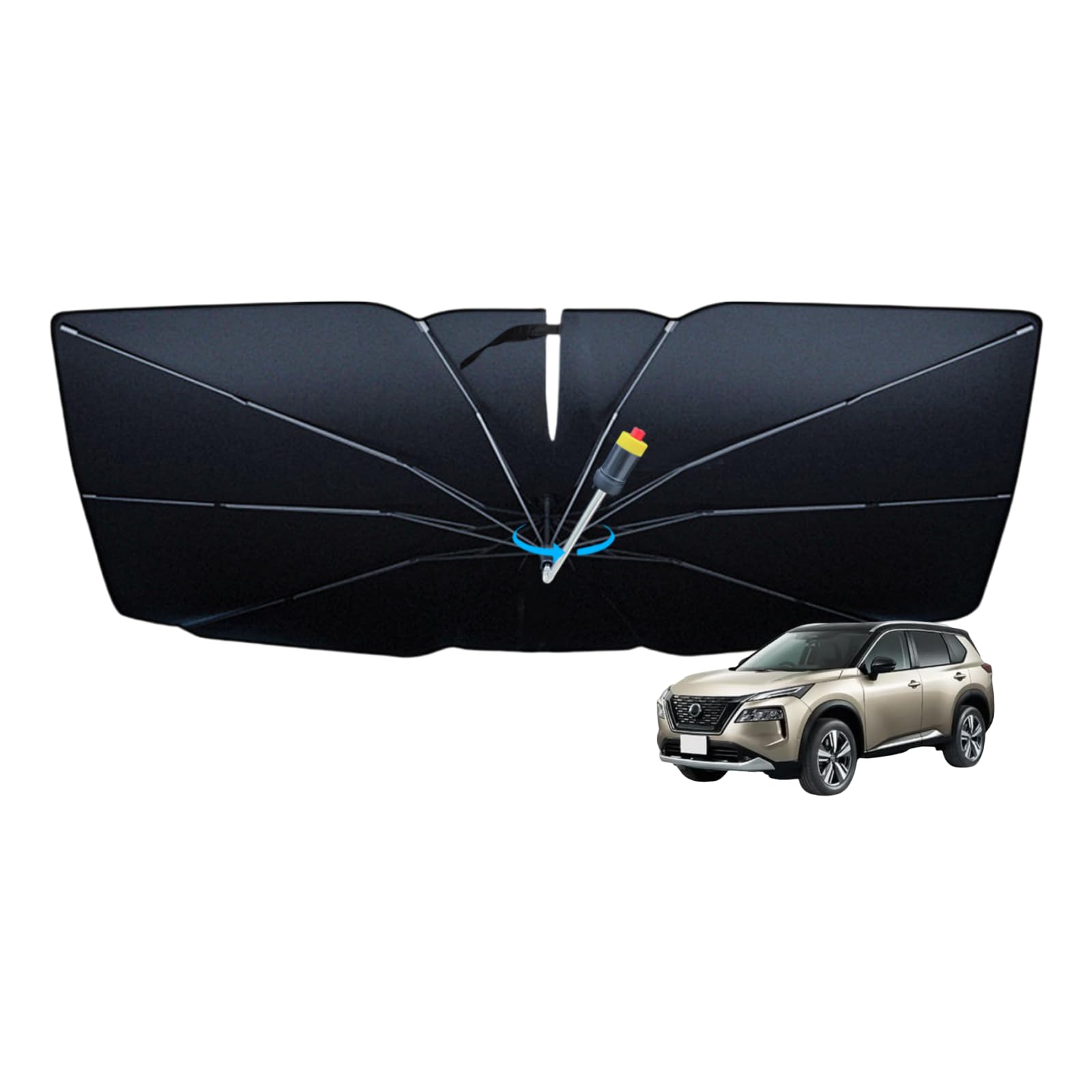 

Yuyu Home Car Sun Shade Front [2025 Innovation Edition, Strong Light Shielding & Bendable [Internal window splitter] 145*80CM чёрный