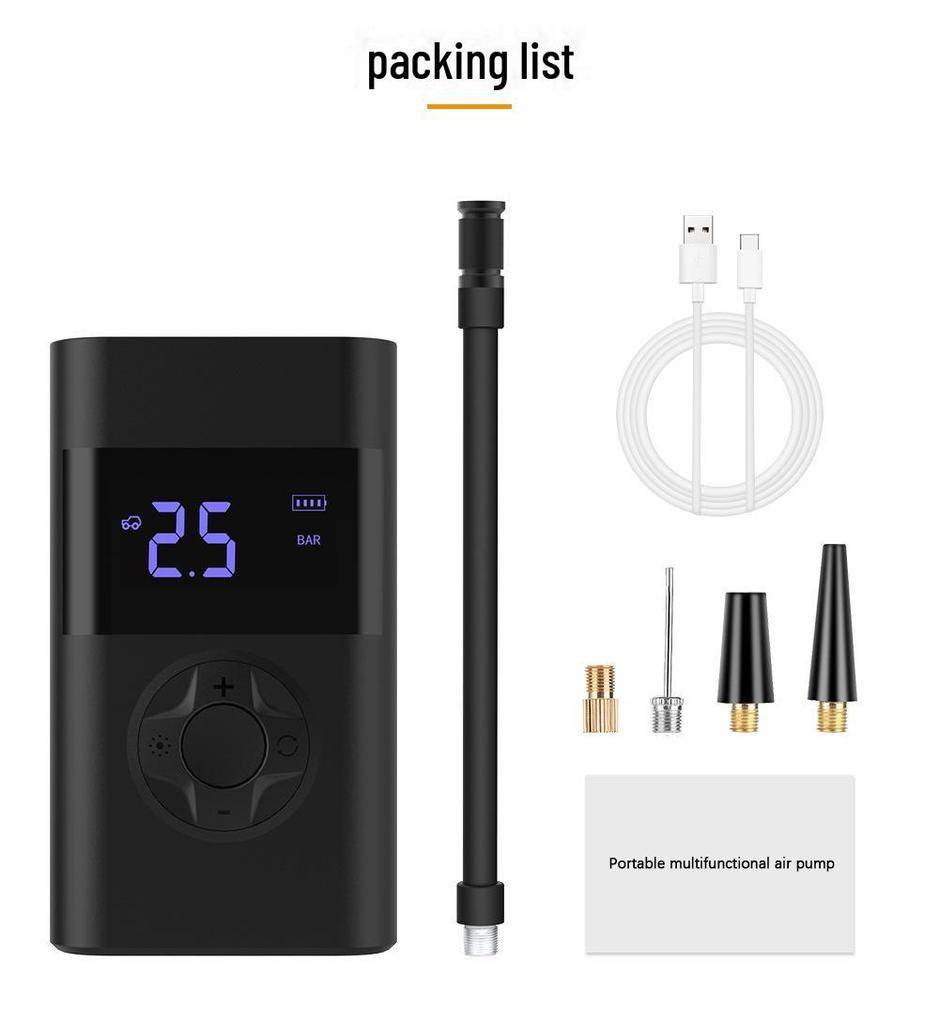 25-Cylinder Fast & Intelligent Mini Air Pump for Vehicles, Motorcycles, and Bicycles