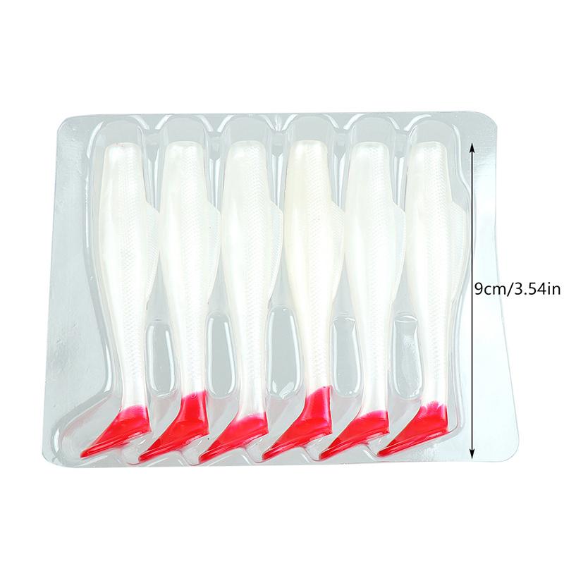 6Pcs/Lot Soft Swimbait 9Cm 4.4G Floating T-Tail Fishing Lure Tpr Paddle Tail Soft Lure Material Fishing Baits Fishing Tackle Pes