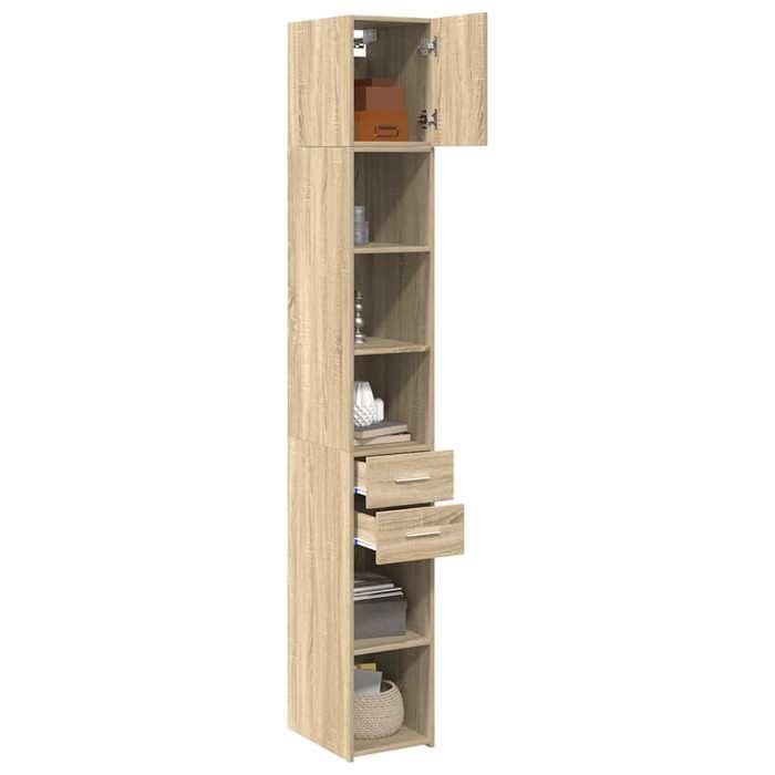 VidaXL Slim Storage Cabinet Sonoma Oak 30x42.5x225 Cm, Bathroom Storage Cabinet, Storage Unit of 3281268