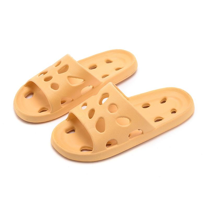 Bathroom House Cheese Shower Slippers Lightweight Water Leaky Beach Flip Flop Swimming Water Leaking Quick Drying Sandals Ladies