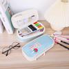 iSuperb Pencil Pen Pencil Pencil Large Tool Pencil Popular for High School and Middle School Simple Design Blue Case, Pouch, Case, Holder, Design,
