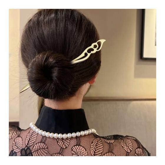 Kanzashi Hair Stick for Japanese Traditional Wear, Kimono, Yukata - Simple Alloy Hair Accessory (Gold) - Perfect for Gifts