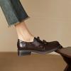 Krazing Pot Flock Round Toe Thick Med Heels Spring Summer Shoes Big Size 43 Size 33 Women Slip on Butterfly-knot Platform Pumps