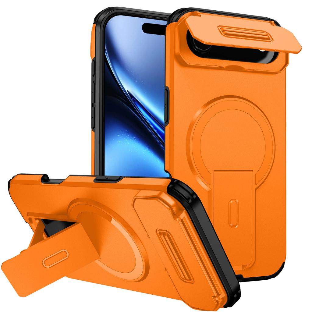 For iPhone Air Case Kickstand Camera Slider PC + TPU Phone Cover Compatible with MagSafe