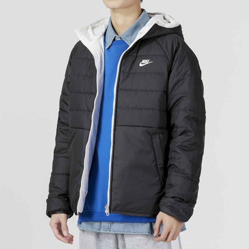 Nike Puffer Jackets Men's Black Hooded Moderate Quilted Padded Jacket DH2784-030