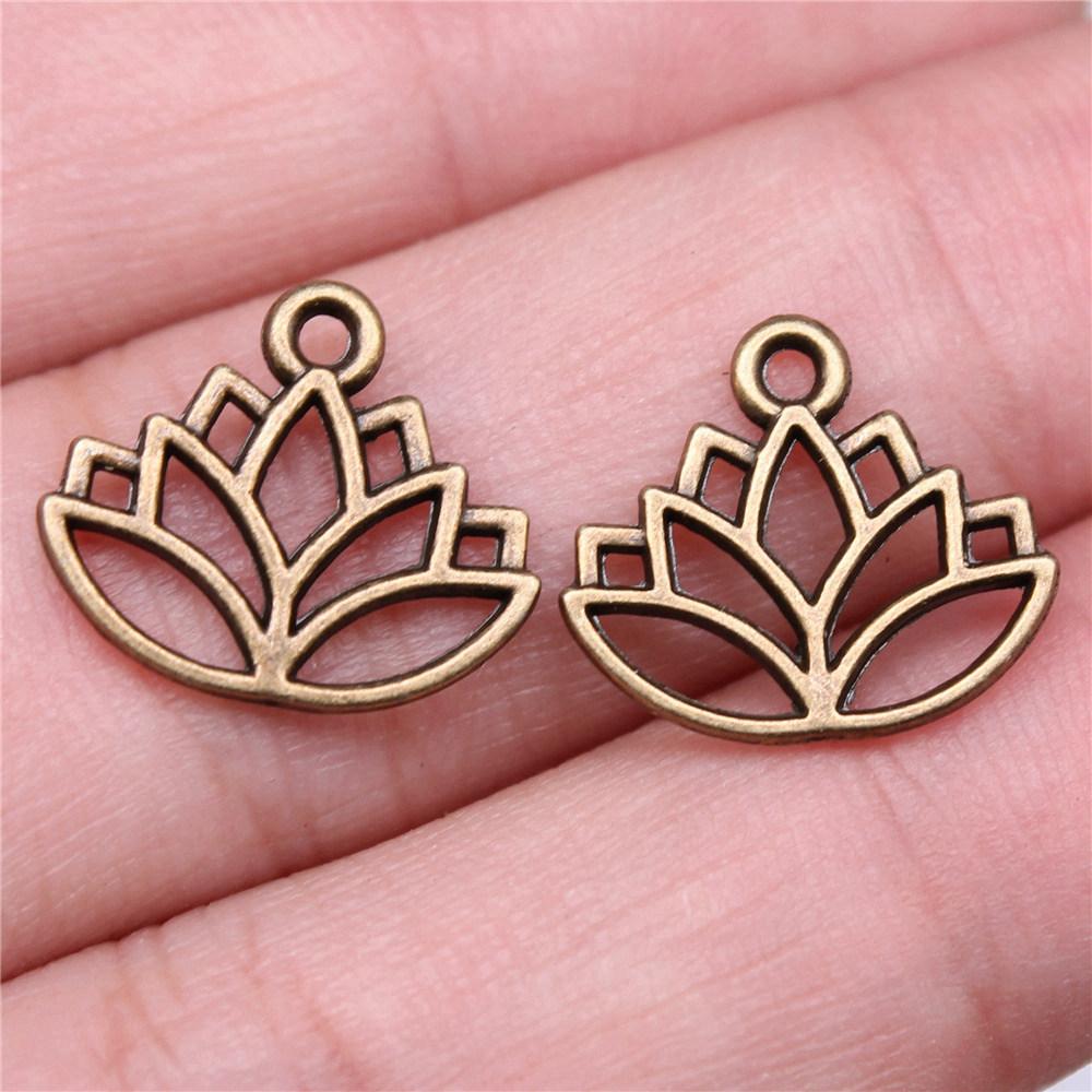 Charms Rose Lotus Pendants Wedding Jewelry Findings QC107