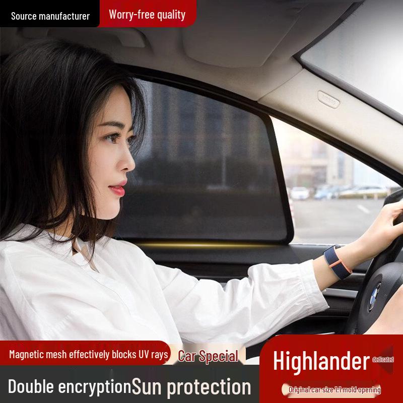 Toyota Highlander Side Window Magnetic Mesh Sunshade - UV Protection & Heat Insulation