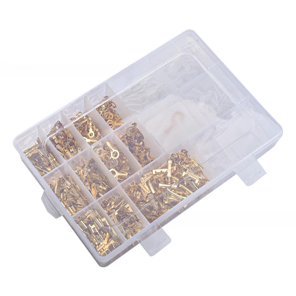 1000 STÜCKE Gold, Kaltgepresst Stecker 2,8/4 8/6,3mm Ring Terminal Block Anschluss