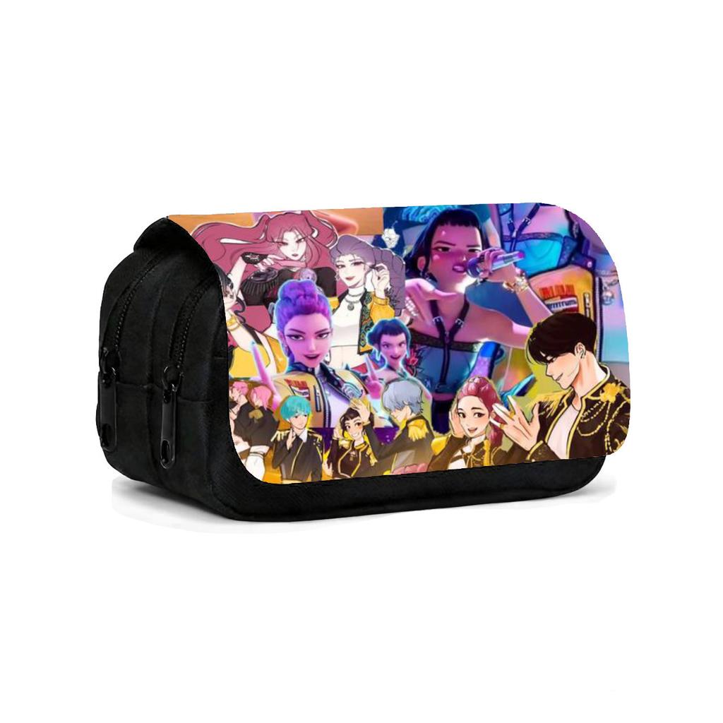 K-Pop Witch Hunters Children'S Double Flip Pencil Case Student Large Capacity Pencil Case Double Pencil Case