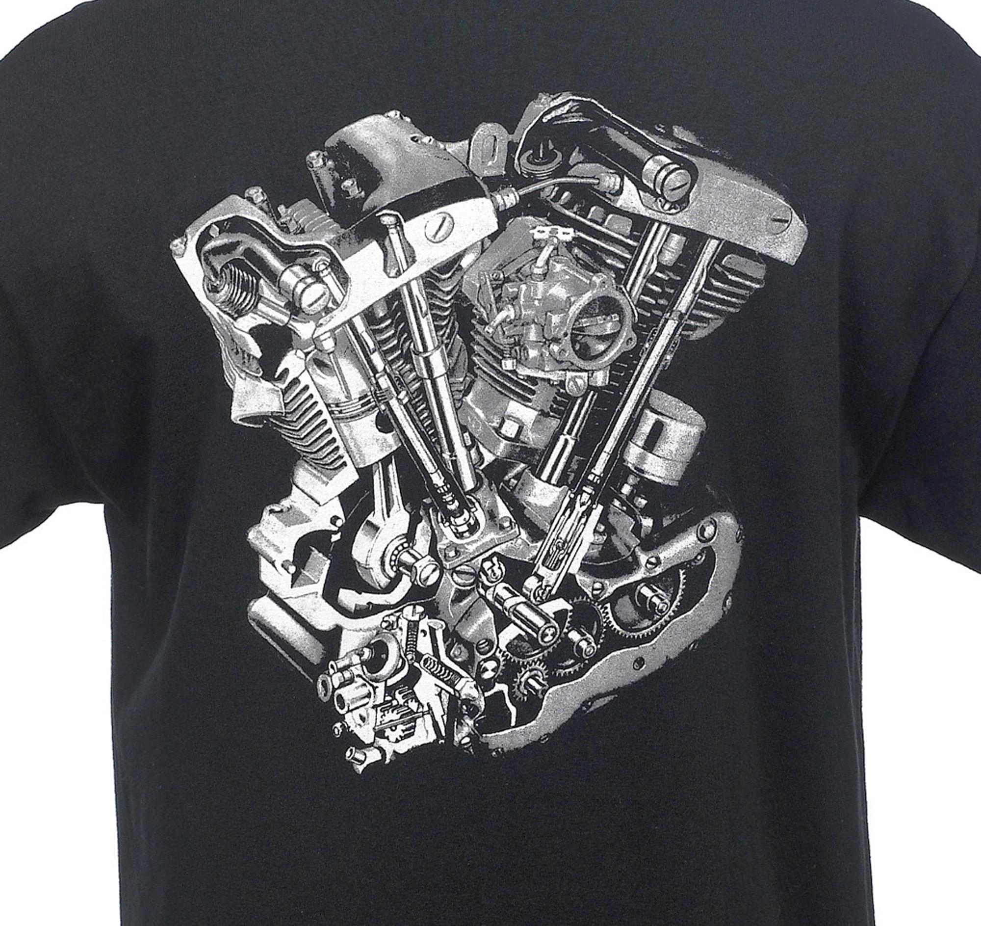 

Unique Design Shovelhead Motor Engine Graphic T Shirt 100 Cotton Short Sleeve ONeck Casual Tshirts Loose Top Size S3XL S
