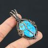 Copper Turquoise 999 Copper Wire Wrapped Pendant, Handmade Gemstone Pendant Jewelry, Gifts For Wife Brand New Pendant