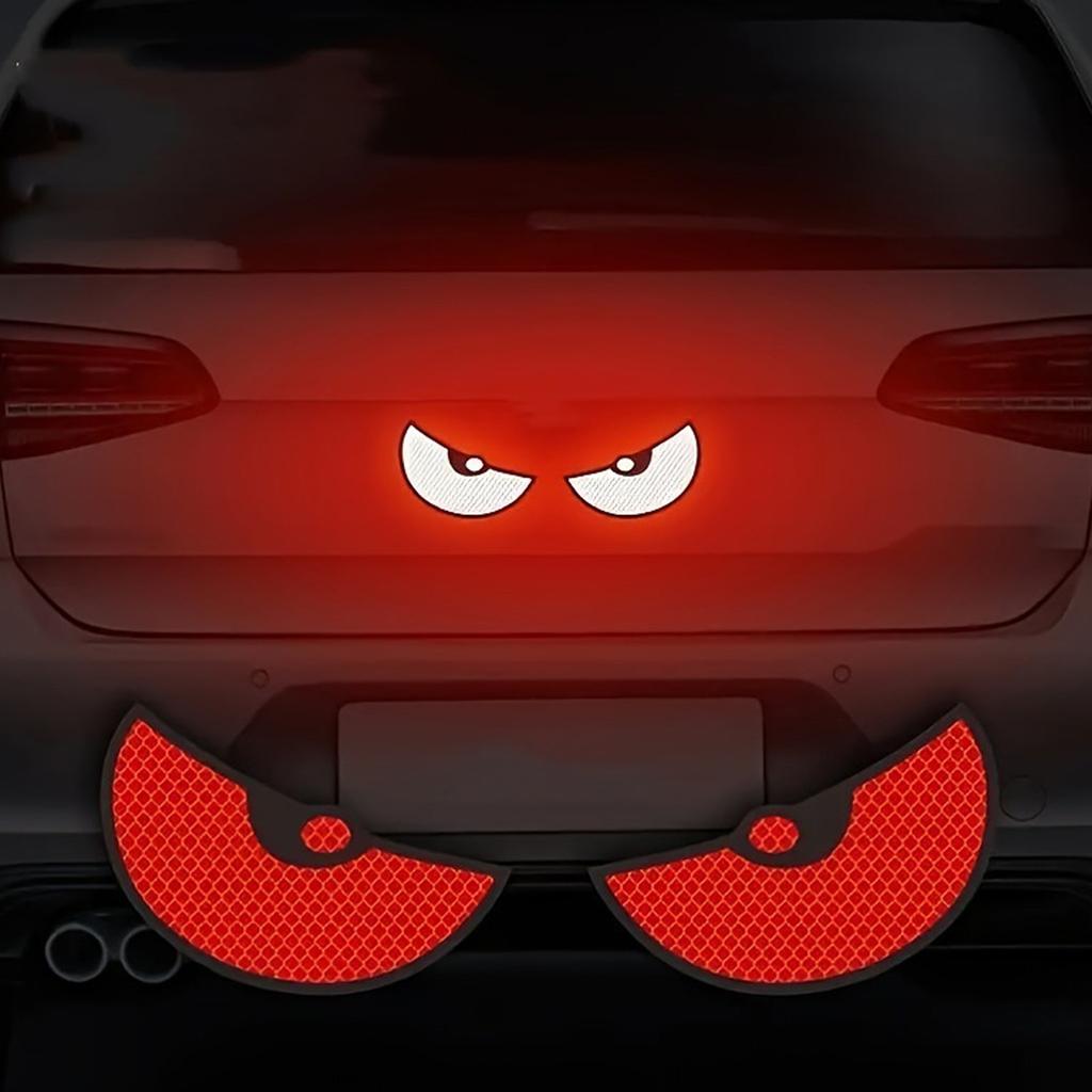 1 Paar Motorfiets Auto Duivels Oog Reflecterende Stickers Voor Achter Plakker Decoratieve Reflecterende Stickers Voertuig Decoratie