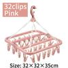 1/2pcs Multifunctional 32 Clips Folding Clothes Dryer Hanger Clothes Socks Drying Rack Home Gadgets Clothe Peg with Plastic Clip