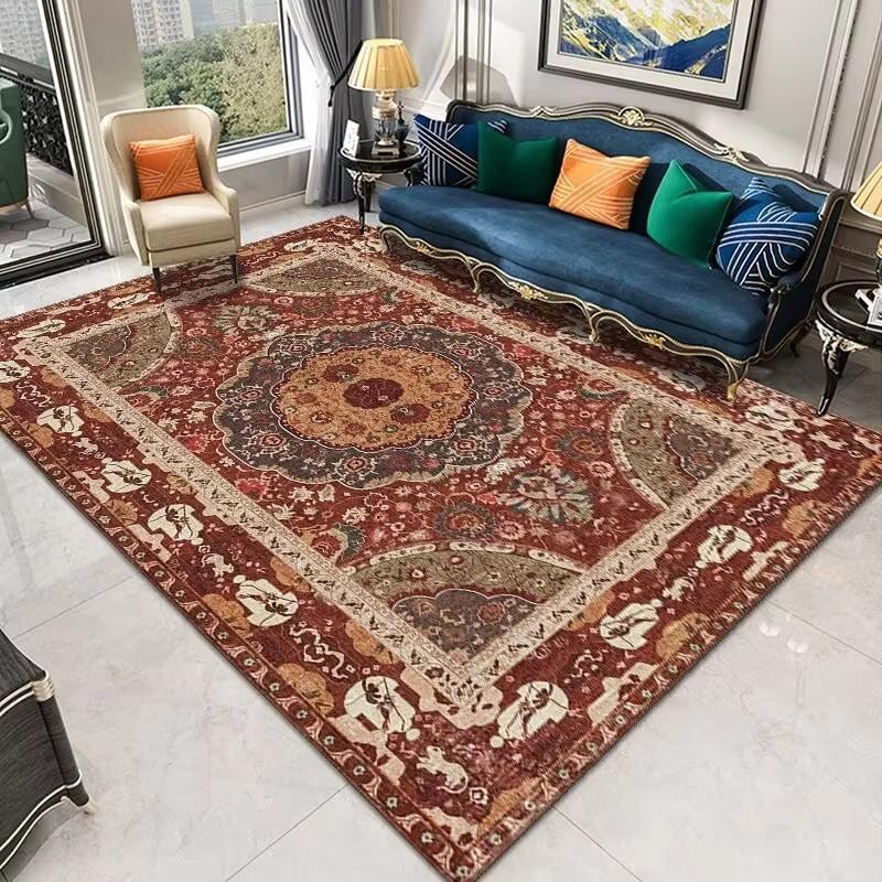 Retro Persian Ethnic Carpets Turkish Rugs for Living Room Bedside Bedroom Vintage Floor Mats Entrance Doormat Carpet Large Rug