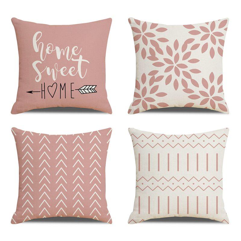 Throw Pillow Covers 18 X 18 Set Of 4, Geometry Outdoor Square Pillow Cushion Cases, Modern Decorative Pillow Covers For Couch Sofa Bedroom Car