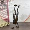 Antique Copper Chinese Dragon Statue Small Ornament Vintage Metal Beast Figurines Desk Decorations Accessories Home Decor Crafts