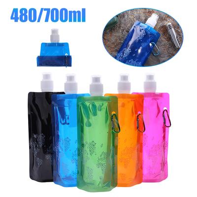 Портативна вулична пляшка для води Складна силіконова спортивна для піших прогулянок Кемпінгу Водяний мішок 260x120x30мм для катання на велосипеді Активного відпочинку