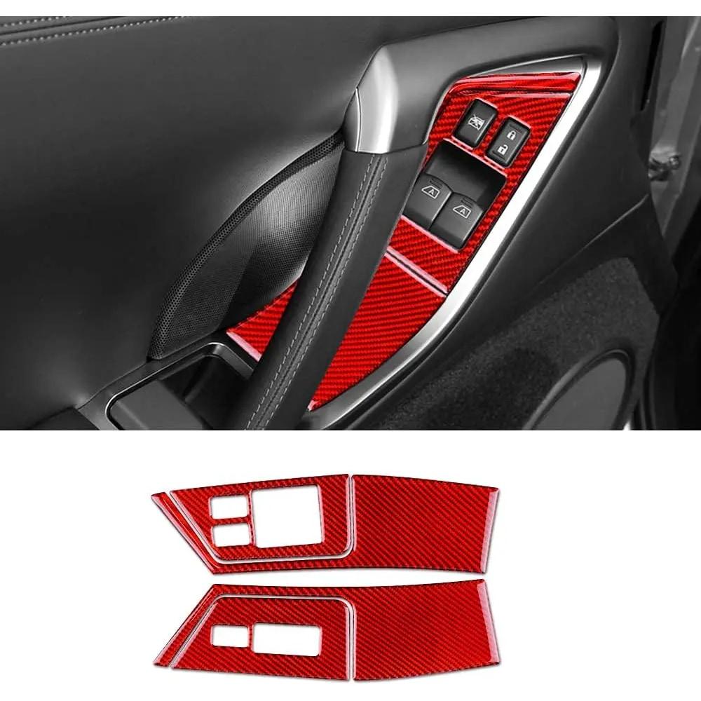 Carbon Fiber Trim For Nissan GTR R35 2008-2016 Door Window Lifter Button Switch Control Panel Cover StickerCar Interior Styling